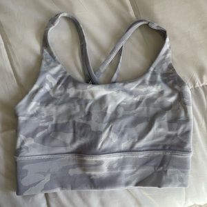 Lululemon White Camo Longline Energy Bra